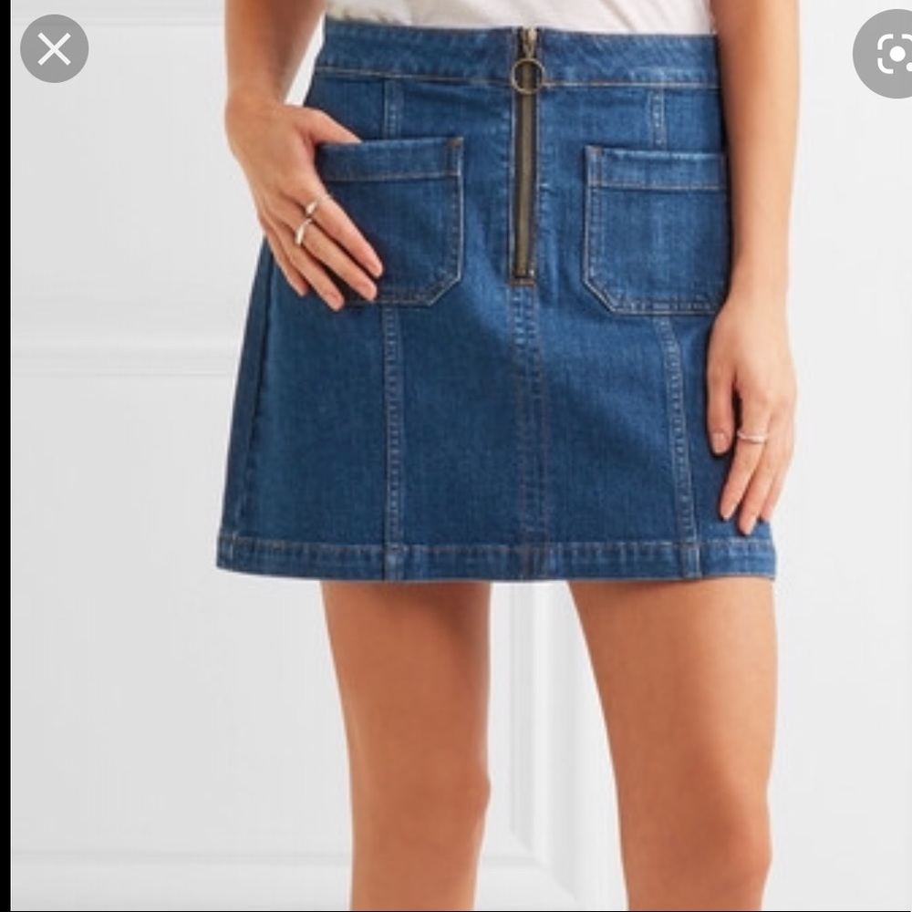 Madewell denim skirt zipfront w pockets size 28